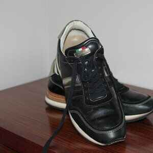 De Niro Elegant Black Leather Men's Sneakers Italy size 40